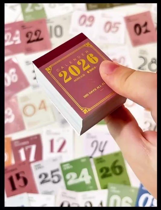 2026 365-Day Mini Calendar Sheets